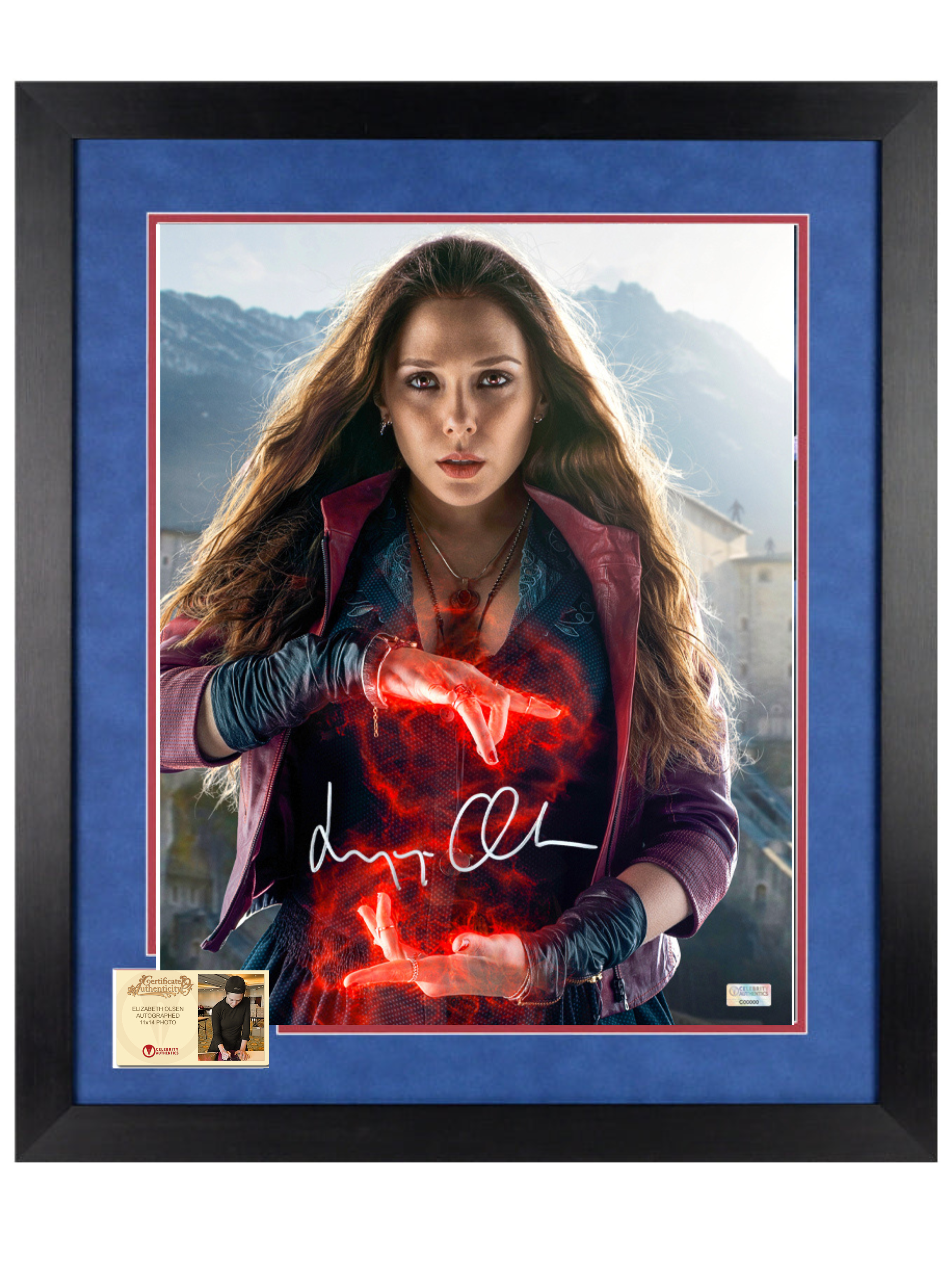 CELEBRITY AUTHENTICS - Elizabeth Olsen Autographed Marvel Scarlet Witch 11x14 - FOTO
