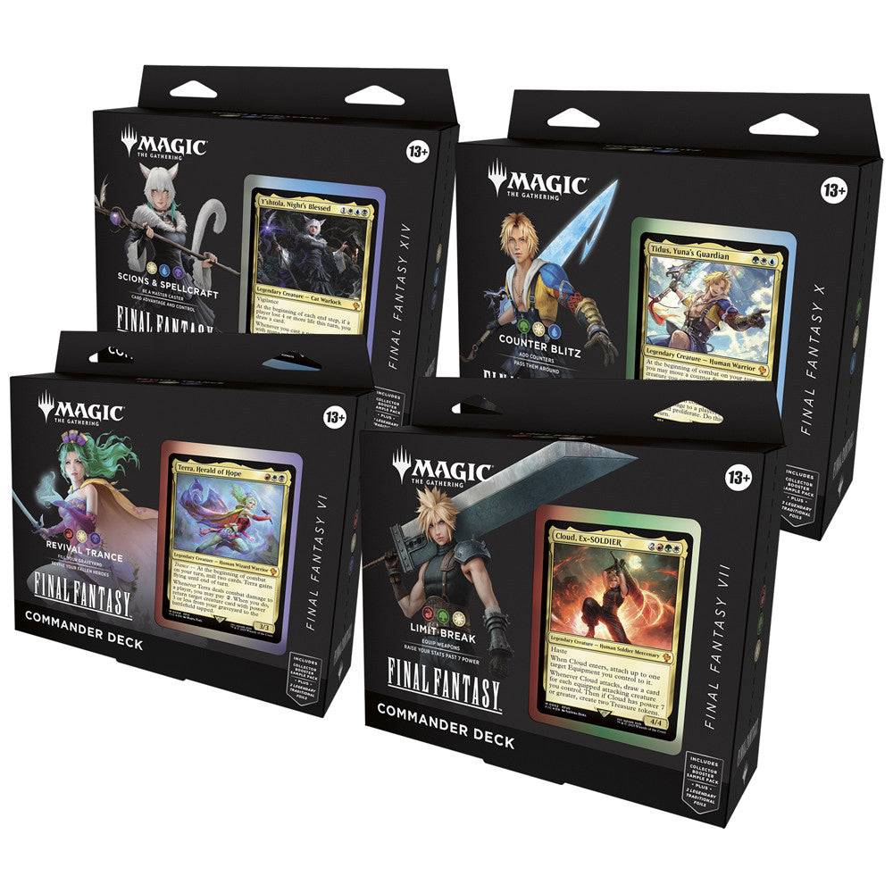 PREVENTA - MTG: Universes Beyond- Final Fantasy Commander Deck Display (4 decks)