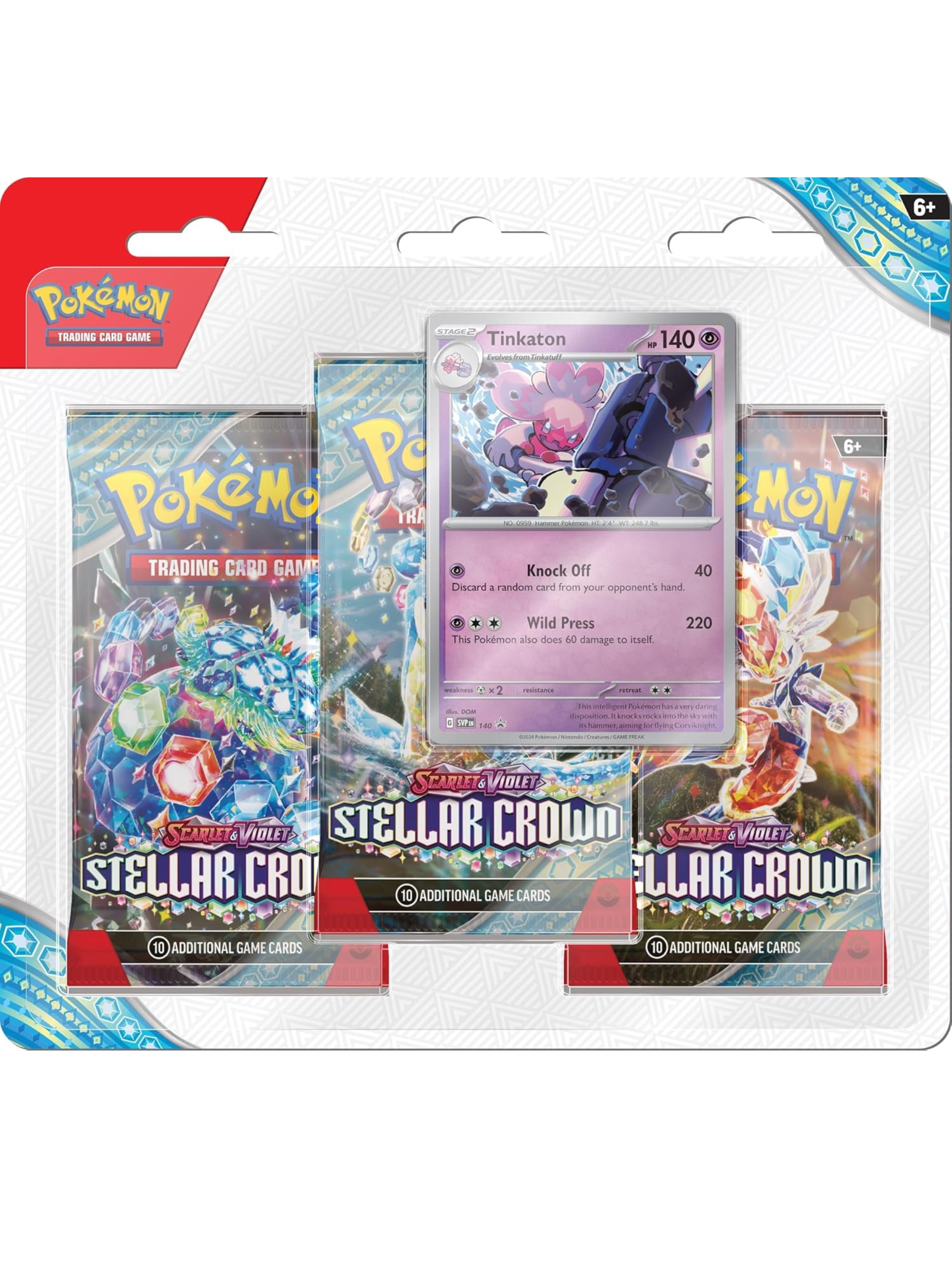 Pokemon TCG: Scarlet & Violet-Stellar Crown 3 Booster Packs & Tinkaton Promo Card