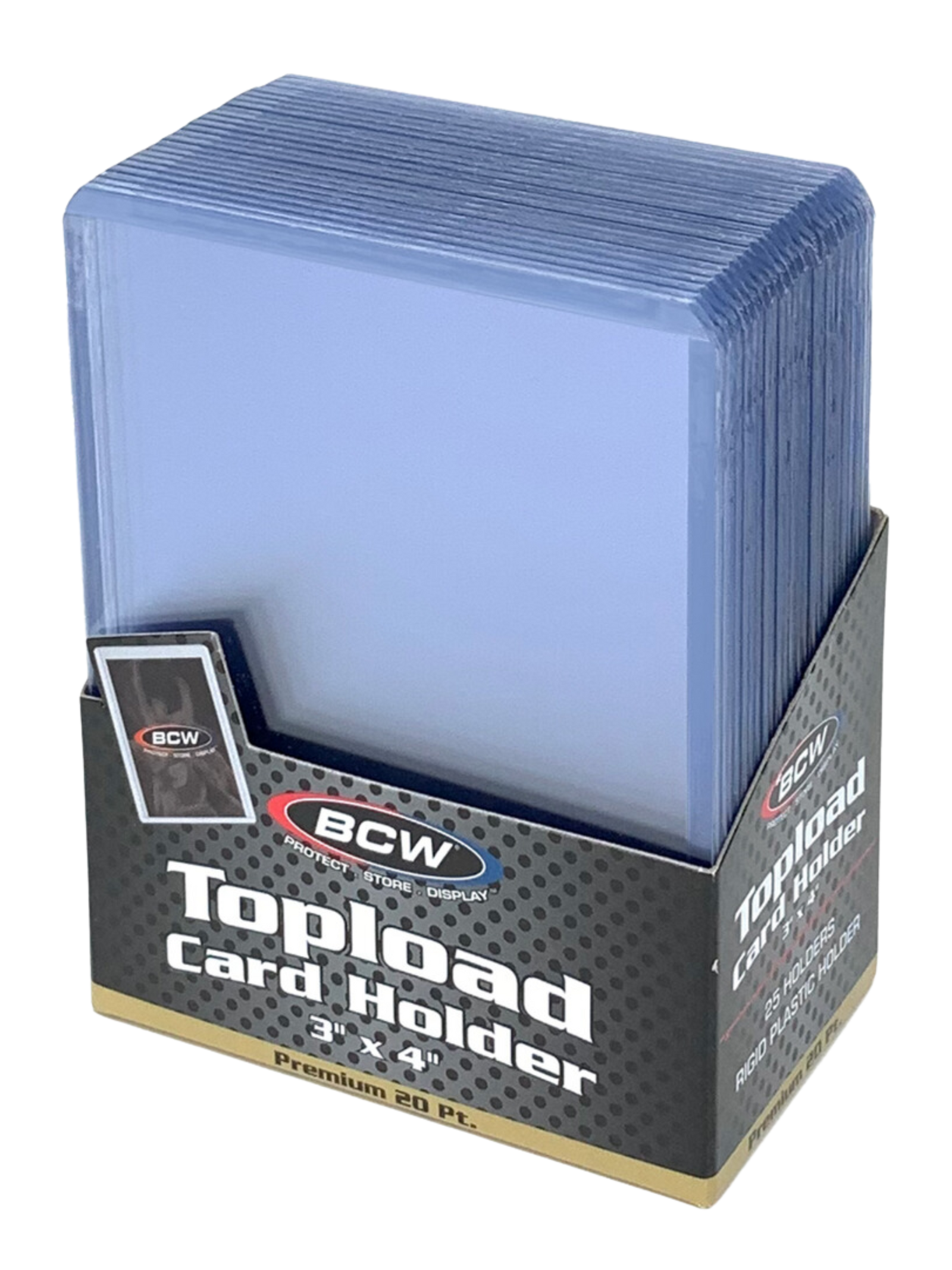 Paquete 25ct. Toploader para cartas 3x4