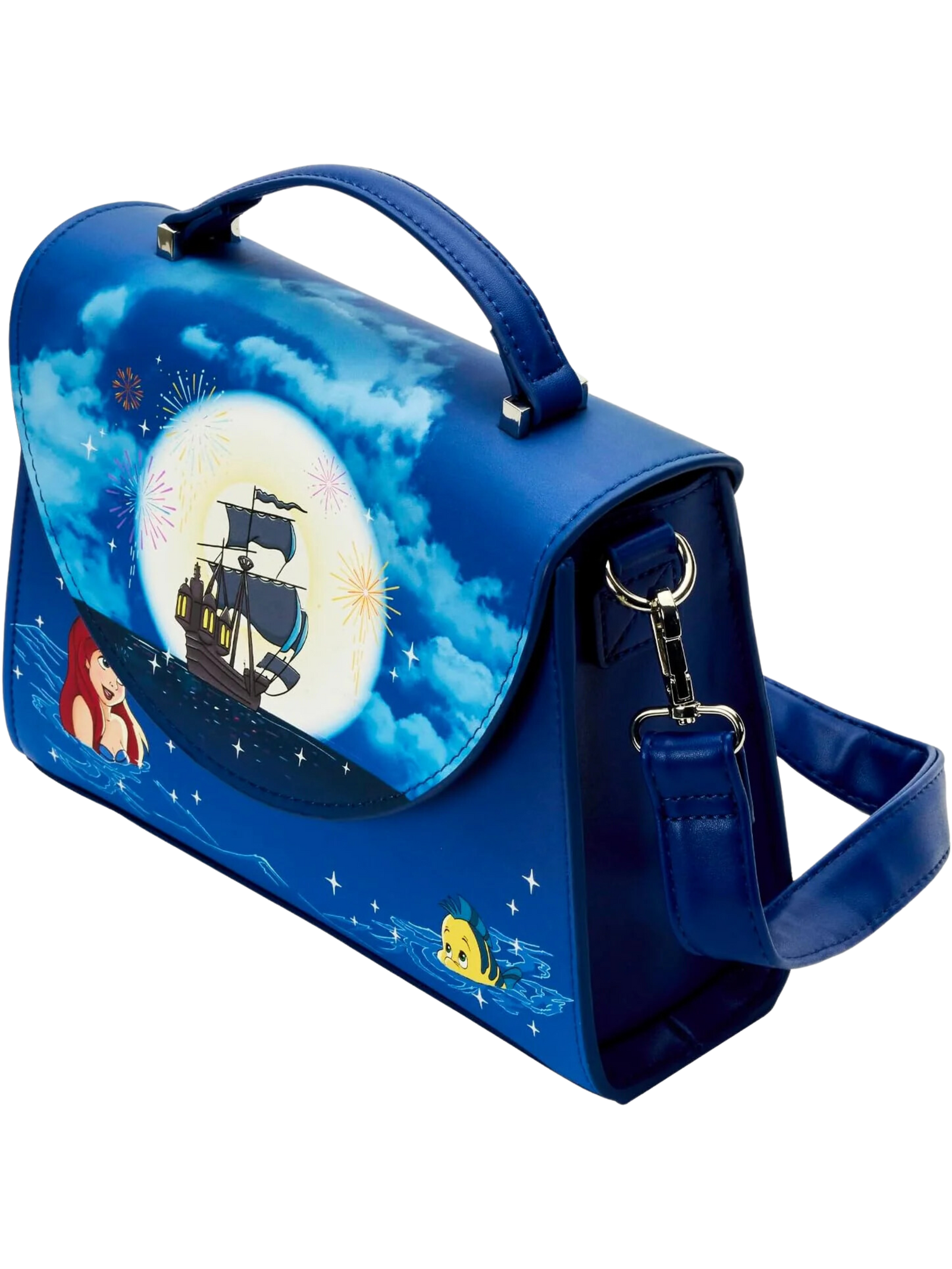 Loungefly Disney La Sirenita Ariel Fuego Artificiales Bolsa de Mano