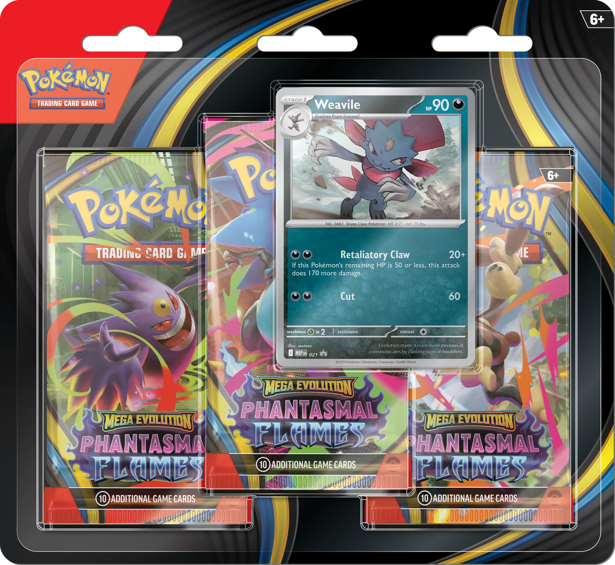 Pokemon TCG: Mega Evolution Phantasmal Flames - 3 Pack Blister