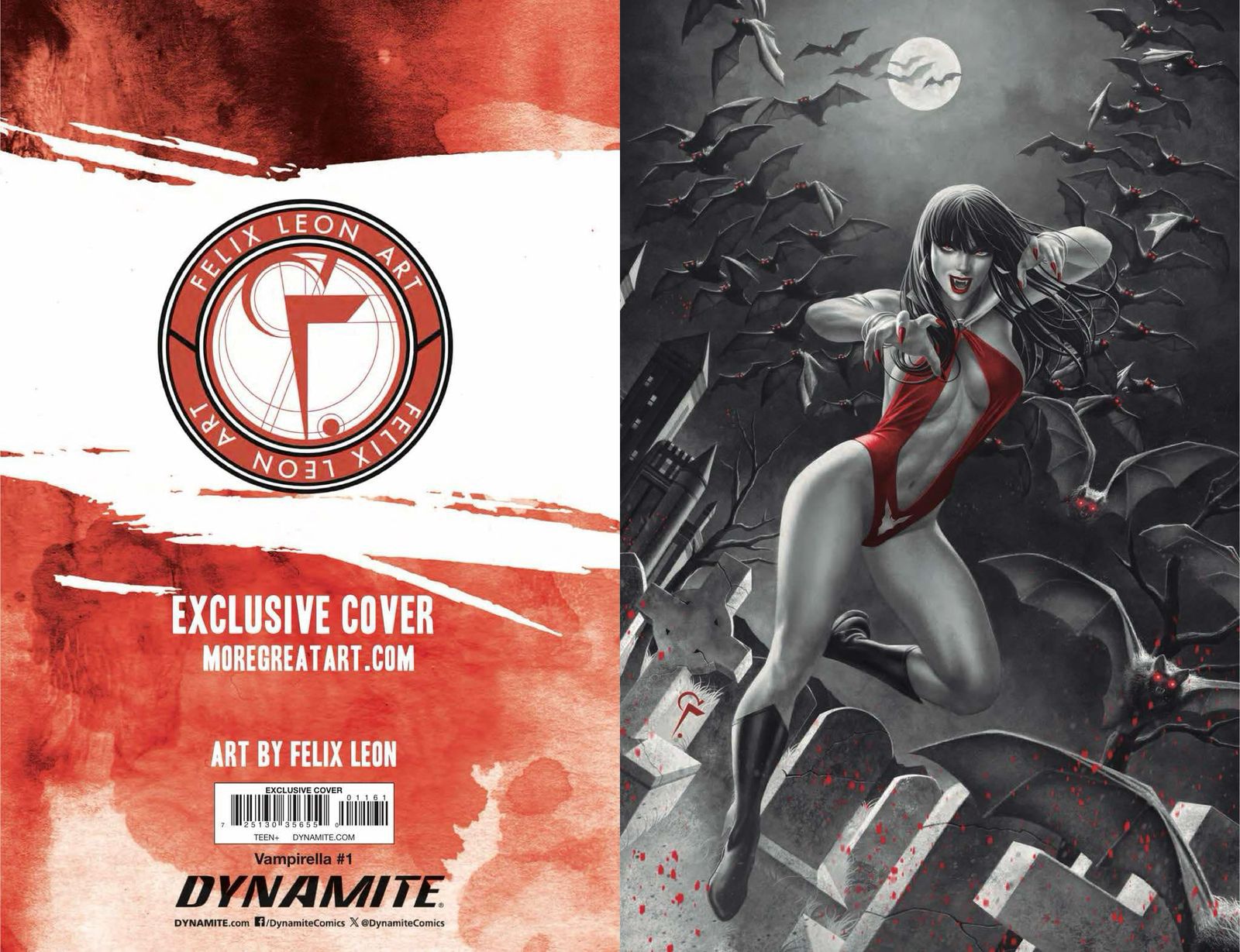 COMIC - VAMPIRELLA (2025) #1 ART FELIX LEONEL B&W VIRGIN METAL